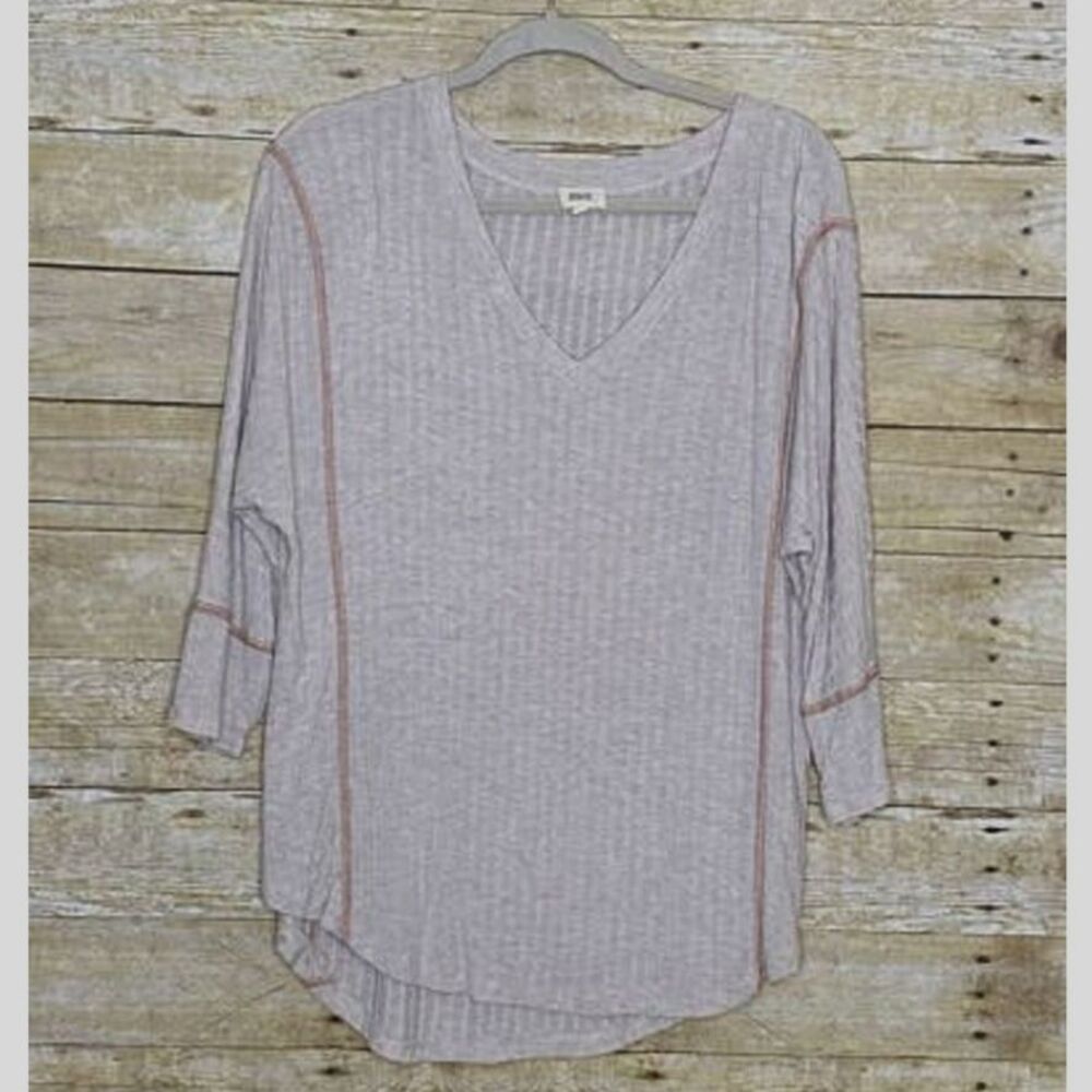 BUCKLE BKE V-NECK RIBBED CASUAL CLASSIC EVERYDAY SIMPLE COMFORTABLE SHIRT MEDIUM